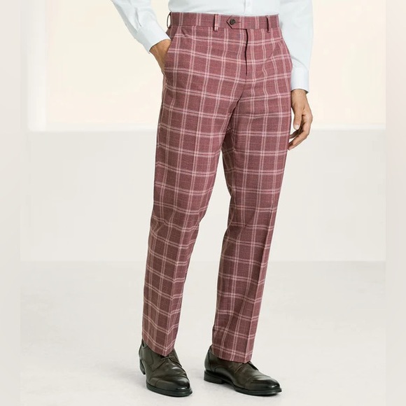 INDOCHINO window pane cuffed Newbury 58 wool PANTS